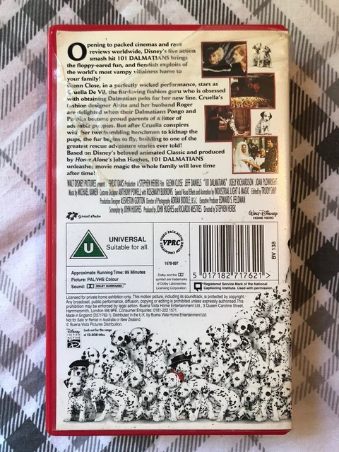 101 DALMATIANS - Live Action (VHS, 1997) £3.99 - PicClick UK