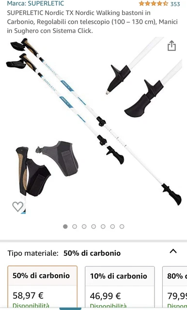 Bastoncini Trekking Superletic In Carbonio - Regolabili E Leggeri Per Escursioni - Foto 4