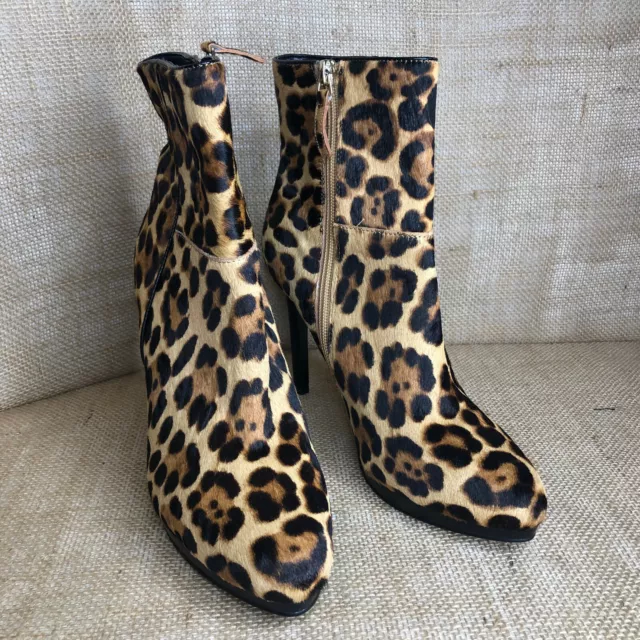 Nine West Womens Querida Animal Print Almond Toe Booties Shoes 8 M