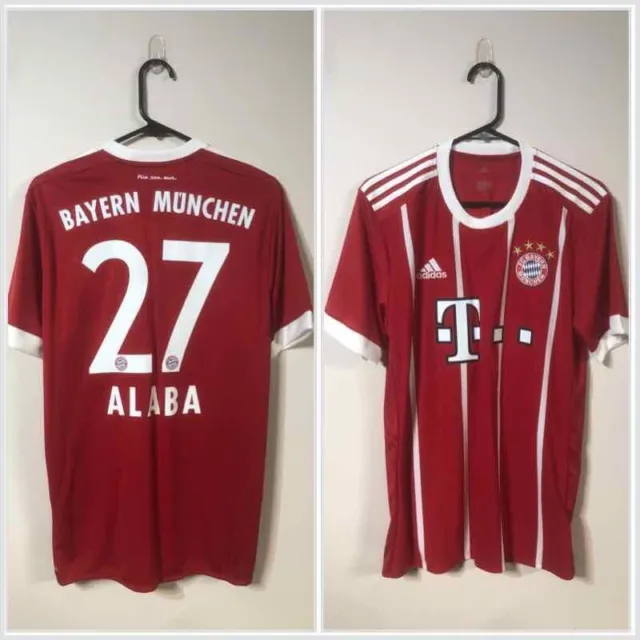 Alaba #27 Bayern Munich 2017/18 Medium Home Football Shirt Jersey Adidas BNWT