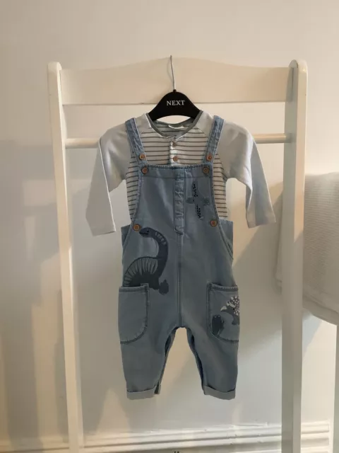 Next Baby Boys 6-9 Months Dinosaur Dungarees Outfit, Bundle Combine Post