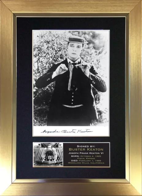 BUSTER KEATON Signed Mounted Reproduction Autograph Photo Prints A4 20 3