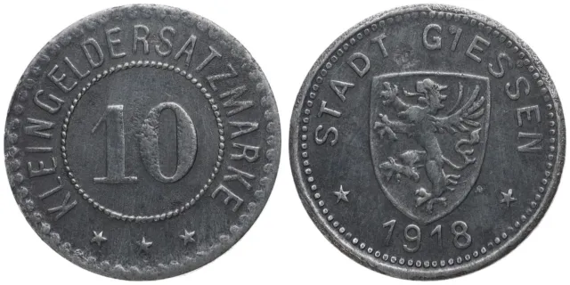 Deutschland - Stadt Giessen 10 Pfennig 1918 - Notgeld Kriegsgeld