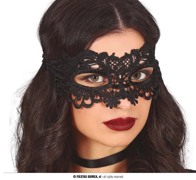 Maschera Occhi Mezzoviso  Halloween Pizzo Nero Cosplay Steampunk Carnevale