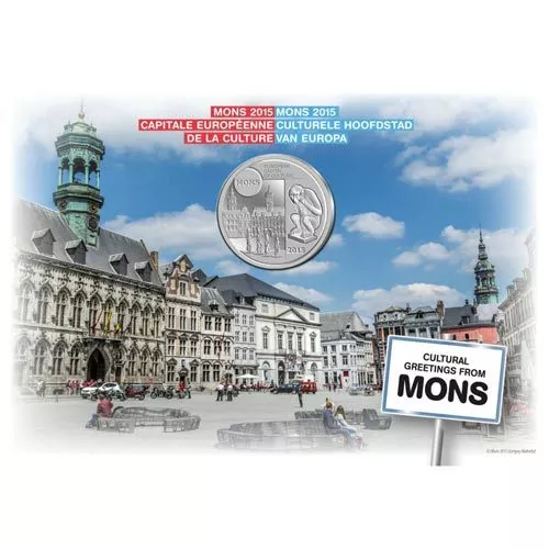 Belgica 5 Euro Plata Proof 2015 Mons Capital Europea De La Cultura Folder