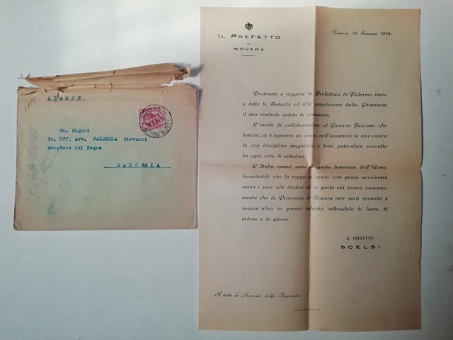IL PREFETTO DI Napoli-Lettera Del 23 Aprile 1957-Scritta E ...