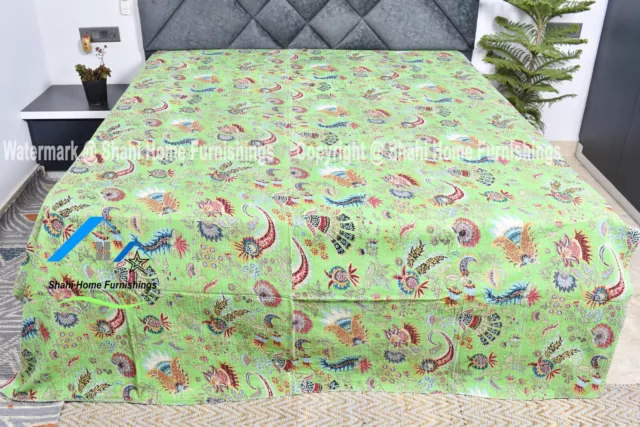 Indio Ropa de Cama Kantha Edredones Decoración Hogar Coverlets King Size Mantas