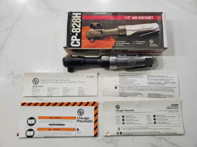 Chicago Pneumatic 1/2" Sq Drive Heavy Duty Air Ratchet 50 ft/lb Torque CP828H