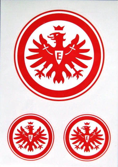 EINTRACHT FRANKFURT LOGOs rot - 3er Auto Aufkleberset