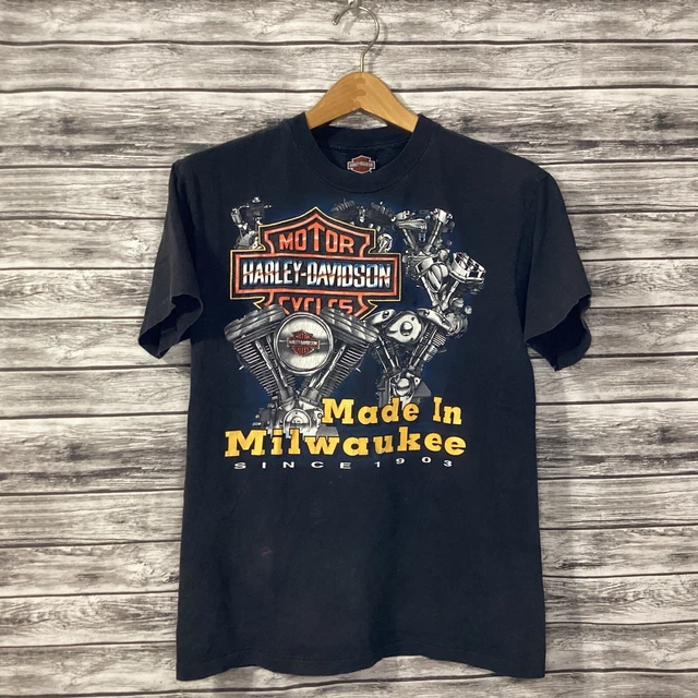 Vintage Harley Davidson Shirt Mens Medium Black 1989 RK Stratman Menphis TN 80s