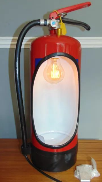 upcylced fire extinguisher dimmerlamp funky red 