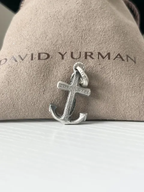 David Yurman Sterling Silver Maritime Anchor Men’s Pendant Amulet