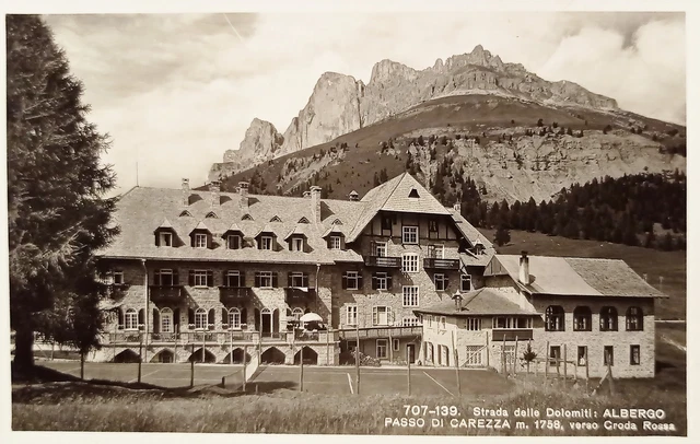 Cartolina - Strada delle Dolomiti - Albergo Passo di Carezza - 1950 ca.