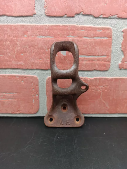 Vintage Antique Wall Mount Flag Pole Holder V.F. Cast Iron Metal Bracket