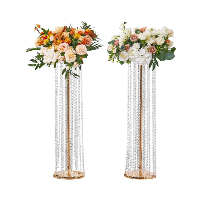 VEVOR Soporte de Flores para Boda 2 Piezas Exhibición Floral de Cristal 90 cm