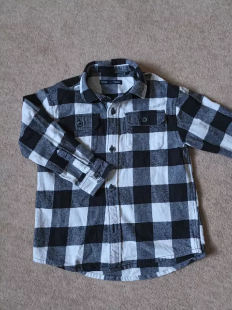 NEXT boys Thick Cotton checked shirt Black And White Age 4 Years