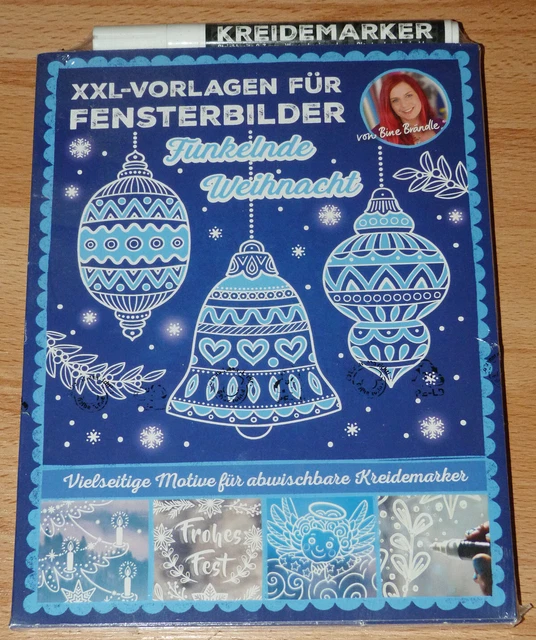 Folia Fensterbilder Vorlagen Für Herbst & Winter – 8 Motive Inkl. Weißem Kreidemarker, Einfaches Bemalen
