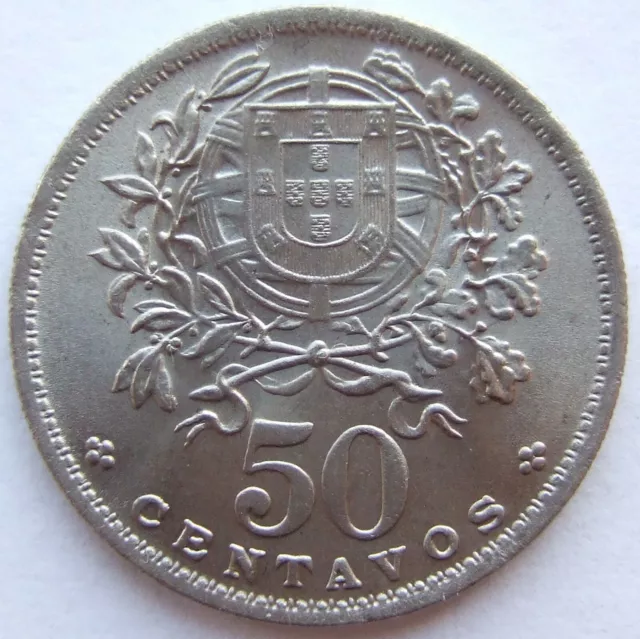 1953 Republica Portugal 50 Centavos Coin in Stamping Gloss 2