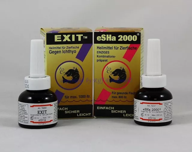 Esha Exit/2000 in set 20ml rimedio per pesci ornamentali 41,22€/100ml