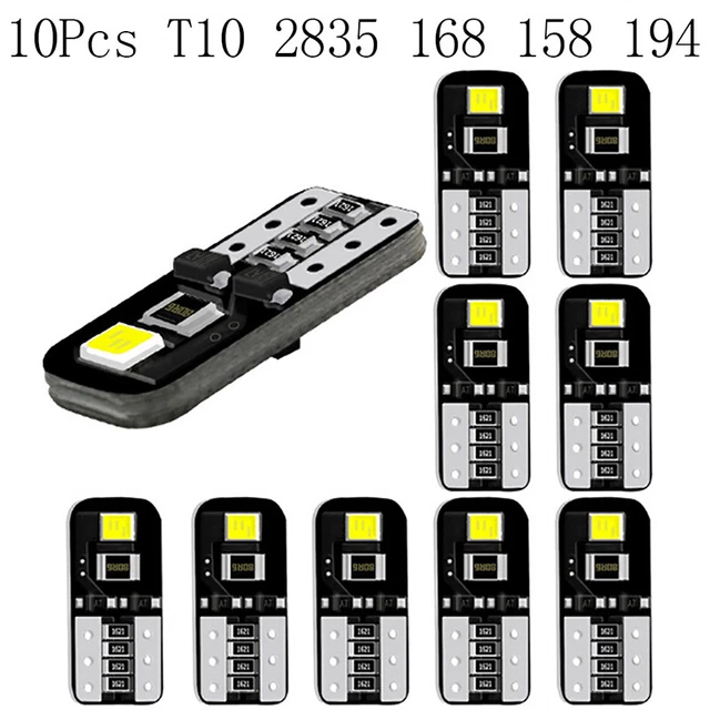 TABEN Ijsblauw T10 LED-lamp 5050 5SMD Auto LED-vervangingslamp 194 168 2825 175 W5W LED-interieur Dome-kaart Richtingaanwijzer Courtesy Kentekenverlichting (pak van 10