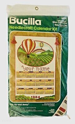 Kit de calendario de joyas vintage Bucilla 1984 49176 globos aerostáticos arriba y lejos