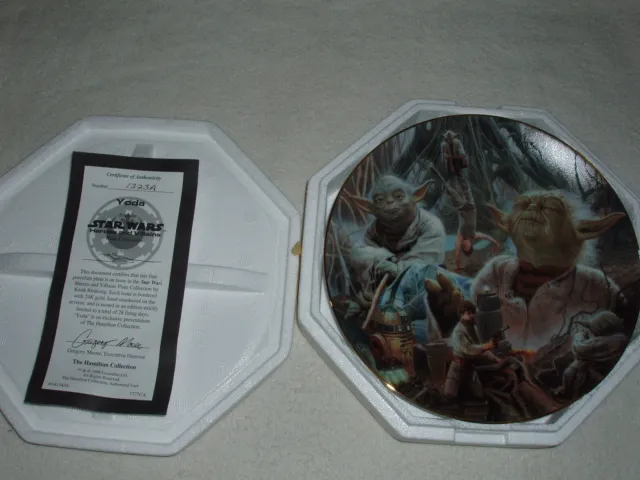 Hamilton Collection Star Wars Heroes & Villains YODA Plate w/COA