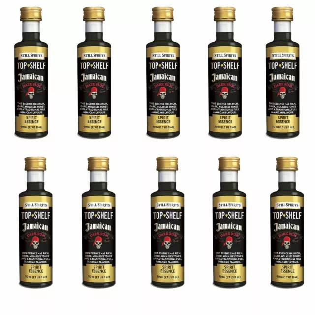 10 x Still Spirits Top Shelf Jamaican Dark Rum Flavouring Essences 50ml Brew