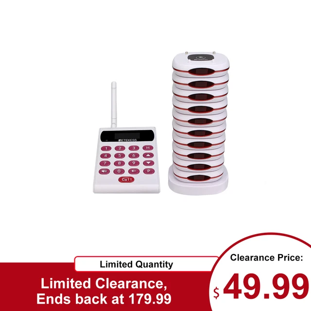 Retekess TD161 Restaurant Wireless Paging Querying System 10 Buzzers Cafe Bar