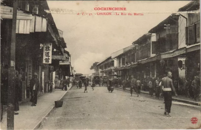 CPA AK VIETNAM CHOLON SAIGON - Rue des Marins INDOCHINA (1222699)