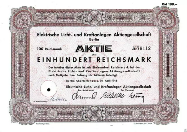 Elektrische Licht- und Kraftanlagen 1943 100 RM