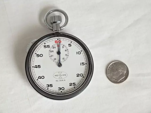 Meylan #204A STOP WATCH pocket works used in medical clinic vintage