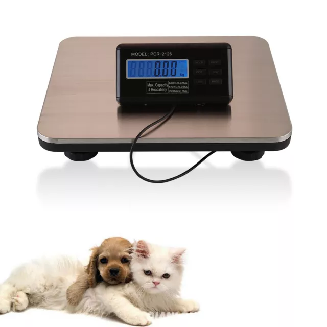 Platform Digital Scale LCD Postal Shipping Pet Floor Bench 660LBS/300KG