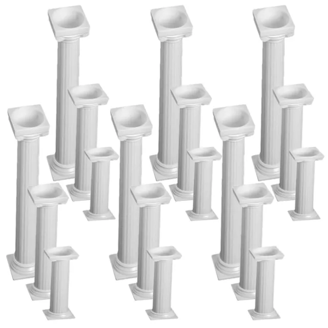 24 Pcs Cake Separator Rod Display Stand Short Tier Plastic Wedding Pillars-DO