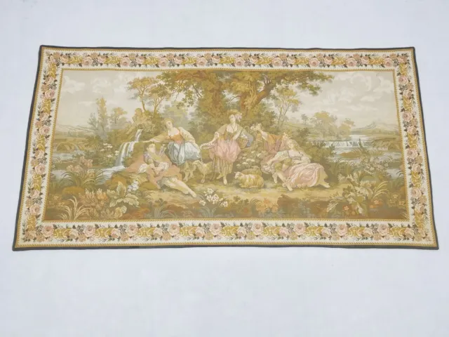 Vintage JP French Romantic Scene Wall Hanging Tapestry 176x91cm w/certificate