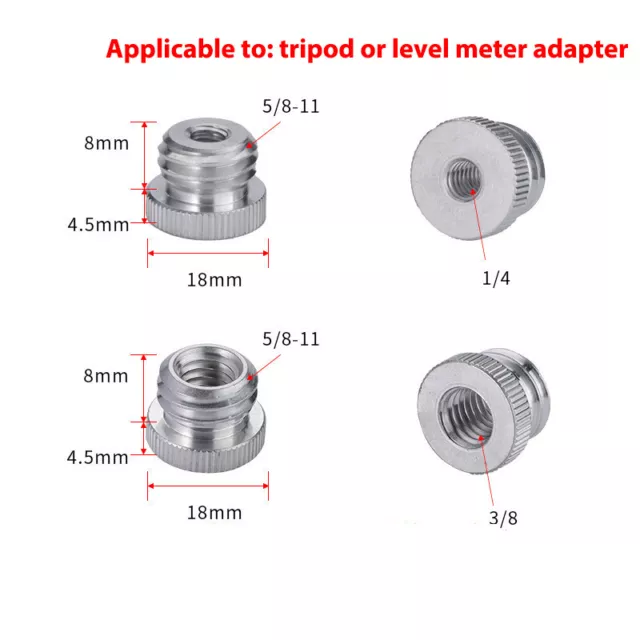 1/4 3/8 to 5/8 Female Male Threaded Screw Mount Adapter for SLR Cam-HV