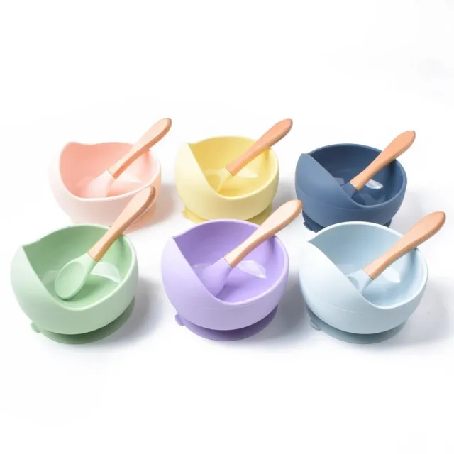 Spoon Children Dishes Silicone Dinnerware Food Grade Silicone Toddler Bowl