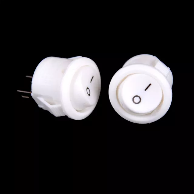 10Pcs 16mm White Round Boat Rocker Switches Mini 2Pin ON-OFF Switches 3A/250V P3