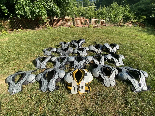17 Pairs of Football Shoulder Pads Varsity Adult Sz Small-XXL Schutt & Douglas