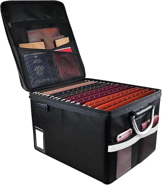 FEUERFESTE AKTEN AUFBEWAHRUNG Organizer Box mit Deckel, Faltbare ...