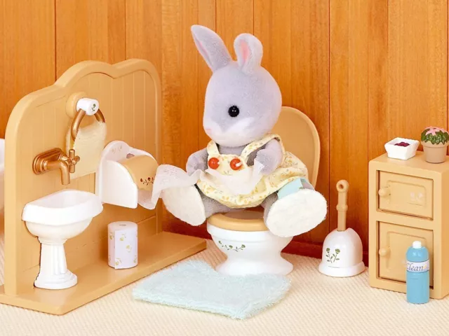 Sylvanian Families 5020 juego de inodoro baño decoración nuevo embalaje original 3