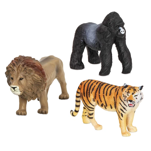TERRA Animal Figure Lion Traga Gorilla toy Jungle 3 animals set 3 3 years old ~
