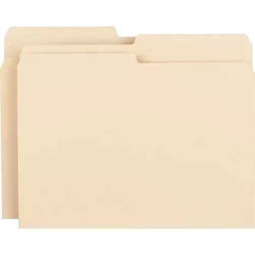 Business Source 1/2-cut 1-ply Top Tab File Folders - BSN17524