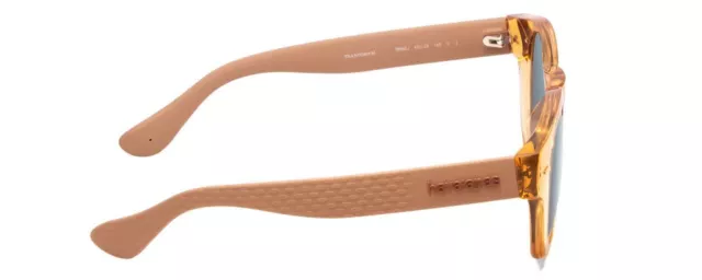 Havaianas TRANCOSO/M Round Sunglasses in Peach/Rose Gold Layer Pink Mirror 49 mm 3