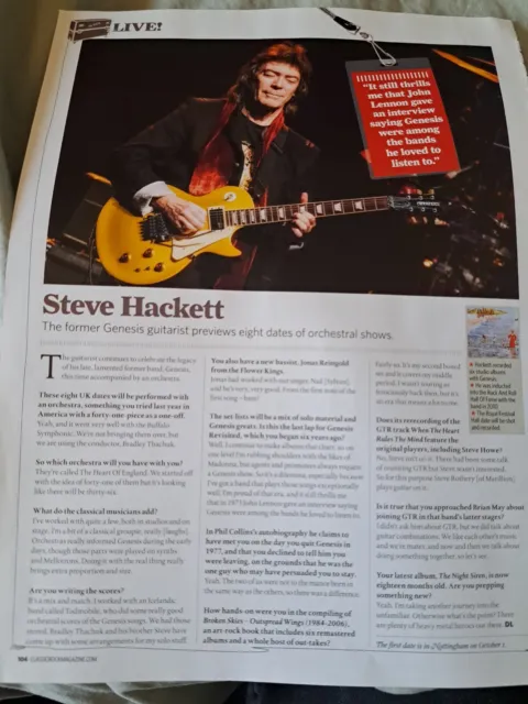 Steve Hackett (Genesis revisited) - interview article / photo