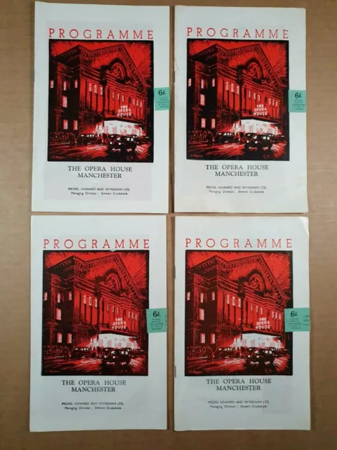 The Opera House Manchester Programmes x 4 Late 1950's Early 1960's - Theatre