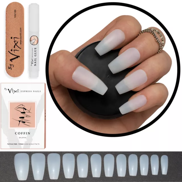 50-600x False Nails  STILETTO ✔ COFFIN ✔ OVAL ✔ SQUARE Natural & Opaque 💖 Vixi 2