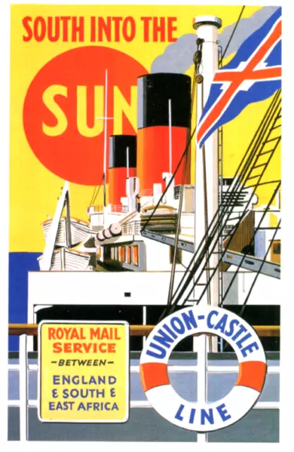 Postal moderna Union-Castle Line anuncio South into the Sun