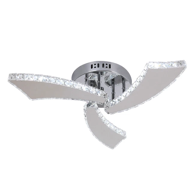 Modern Crystal Ceiling Light LED Lamp Chandelier Flush Mount Bedroom Living Room