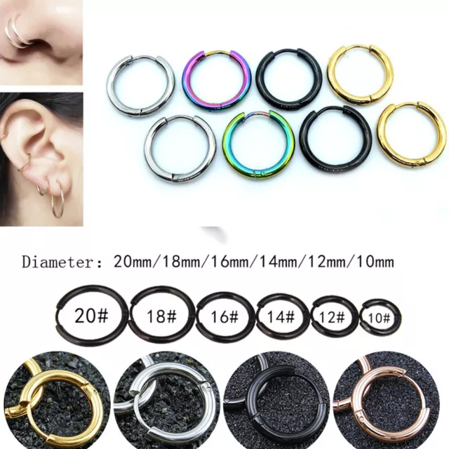 Para Mujer Hombre Punk Gótico Acero Inoxidable Simple Pendientes de Botón Cu <