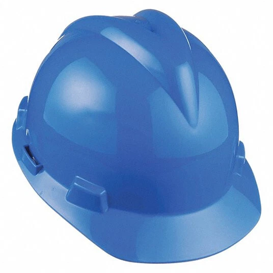 New MSA Mine Safety Hard Hat V-Gard Protective Helmet,LARGE Blue,Type I Fas-Trac